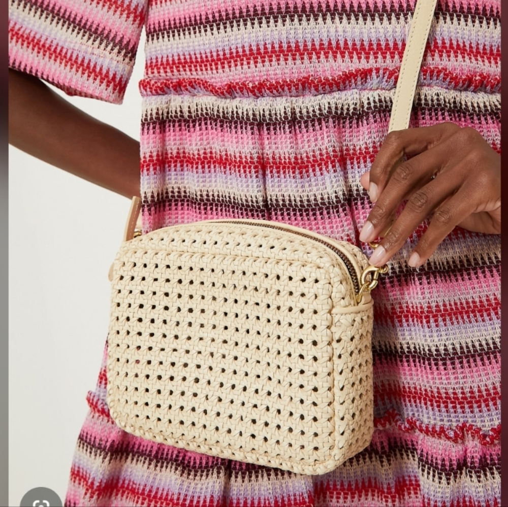 Clare V Cream Rattan Midi Sac